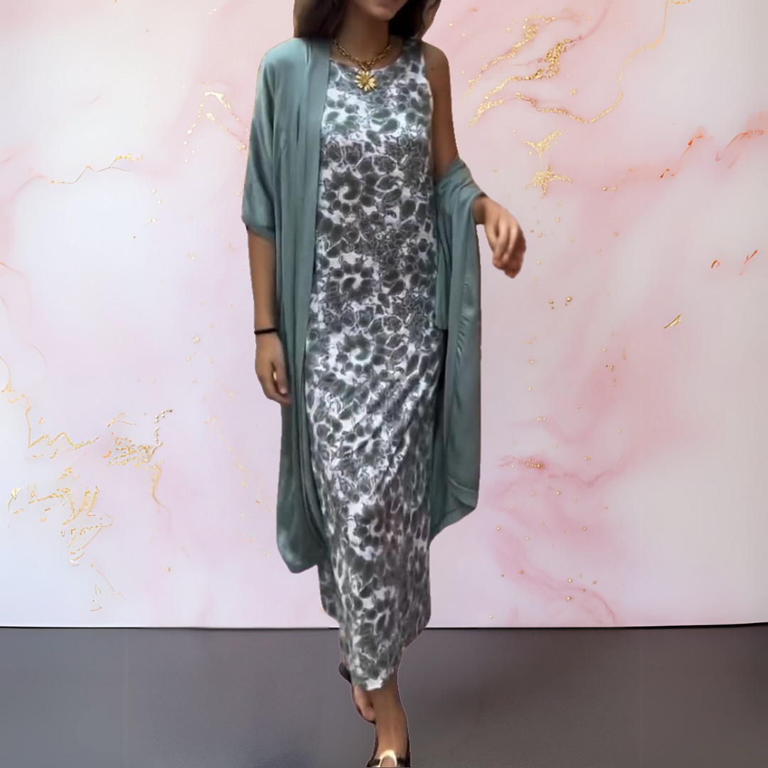 Harper™ | Elegant Dress with Cardigan